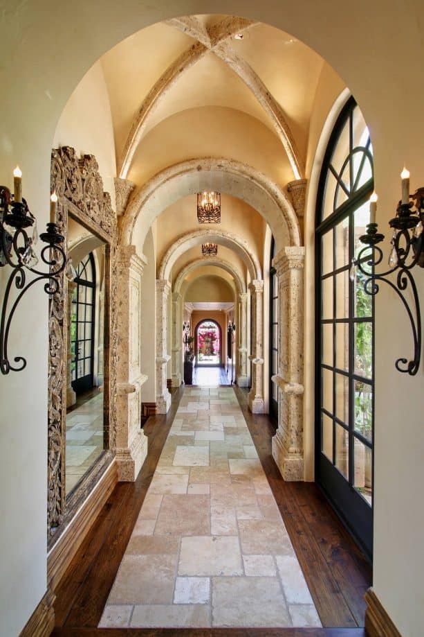 Mediterranean hallway with light tan color