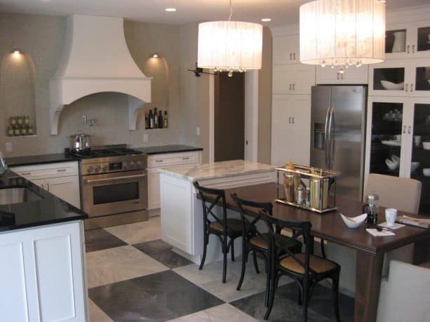 granite stone tile in a transitional kitchen