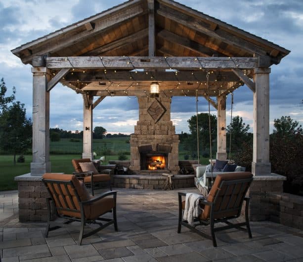a gazebo with tongue and groove roof deck
