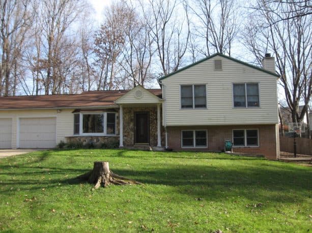 an ordinary-looking traditional split-level house