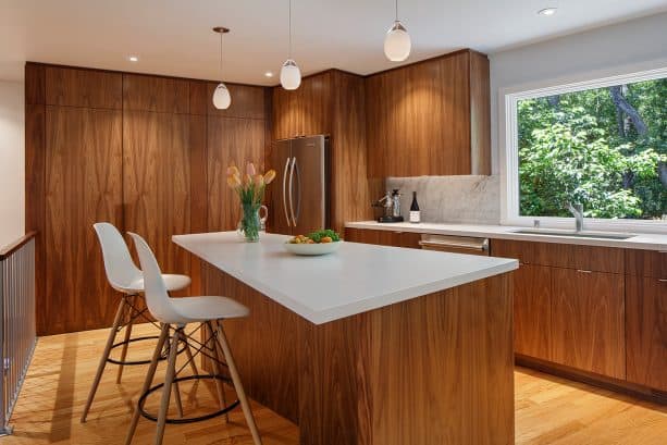 the flat-panel doors perfectly concealed the laundry closet