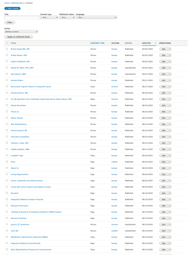 Migration document for UCSF Osher