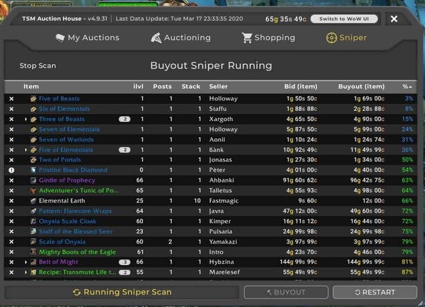WoW Classic Gold Farming Guide - The Best 100+ Gold Making Tips For WoW Classic 39 TSM Buyout Sniper