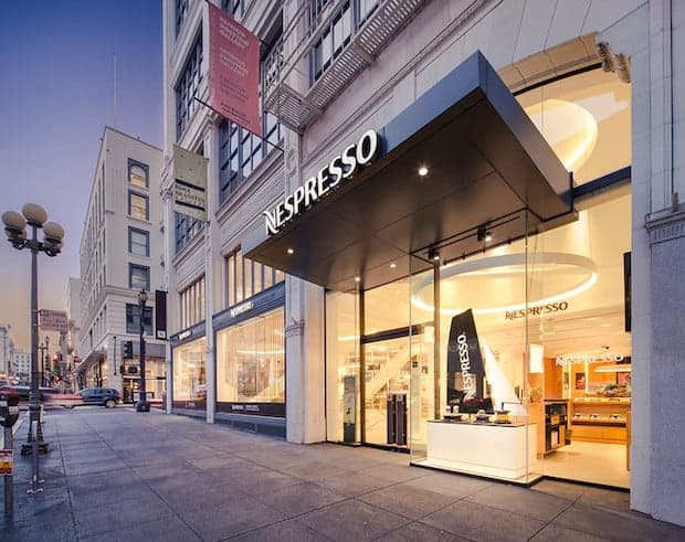 Exterior of Nespresso boutique store in San Francisco