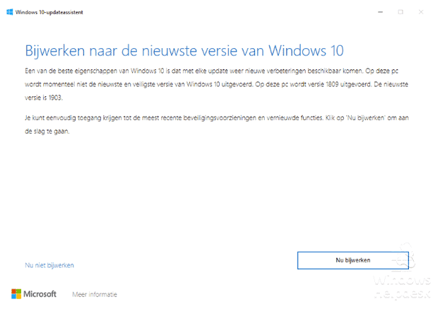 Update-assistent Windows 19033