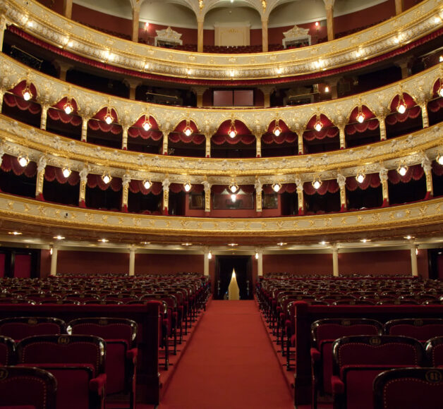 An interior of an auditorium and theatre.