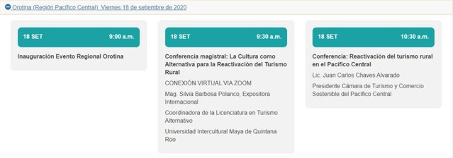Fechas de conferencia encuentro turismo rural