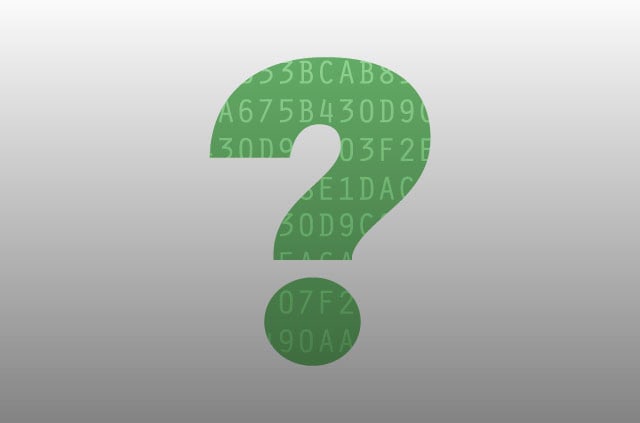 do-i-need-a-vpn An illustration of a large green question mark. Inside the question mark, there is a stream of letters and numbers to symbolize code (like they did in the Matrix).