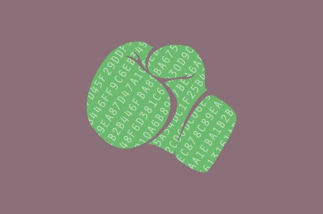 fight-for-online-privacy A green boxing glove, covered in Matrix style code.