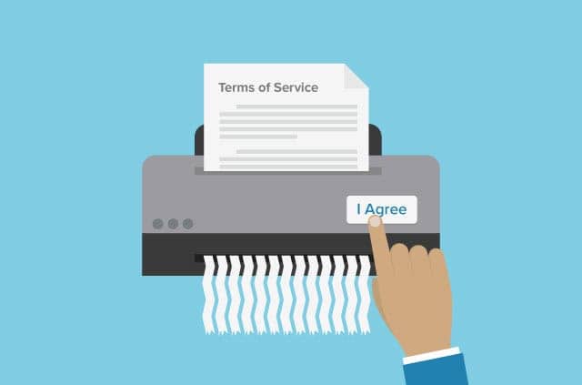 who-reads-tos An illustration of a shredder shredding a terms of service document.