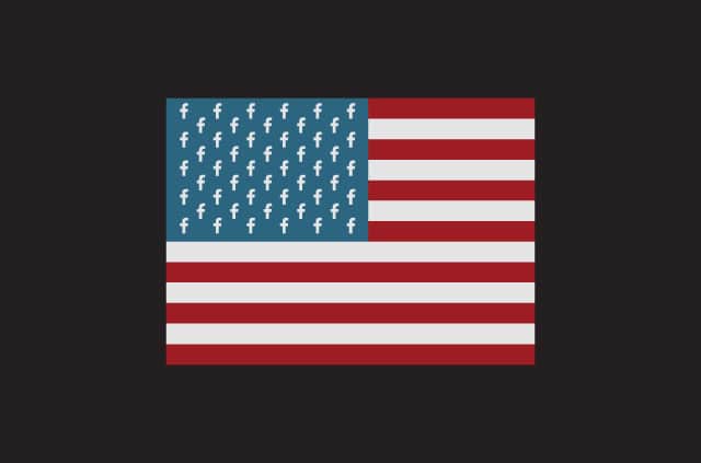 governments-demand-facebook-data An illustratoin of the Stars nd Stripes, but the Facebook F replaces all the stars.