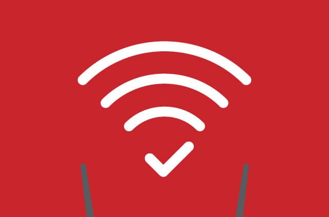 vpn-router-contest Wifi router with tick symbol in the wifi signal.