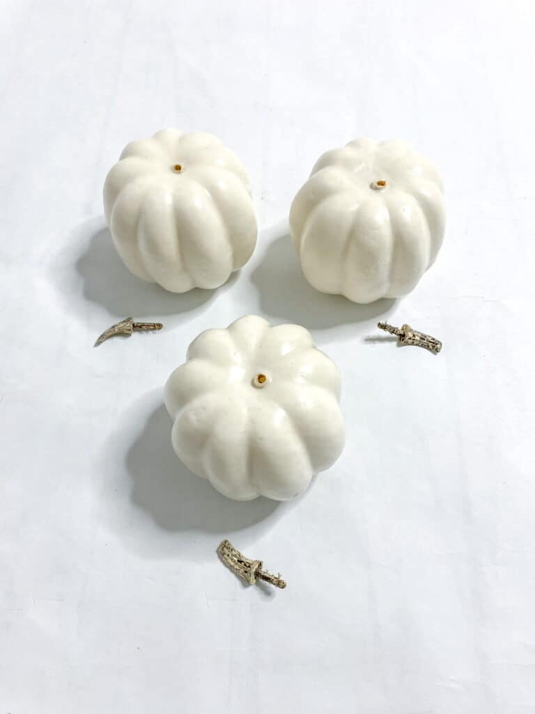 These white foam pumpkin's stems very very simple to remove, they simply popped out.