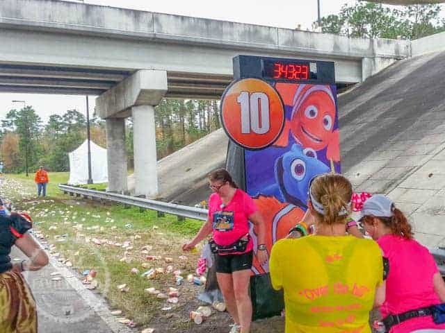 Mile Marker 10 of 2014 Walt Disney World Half Marathon Finding Nemo