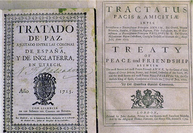 The Treaty of Utrecht. Image: Wikipedia Commons.