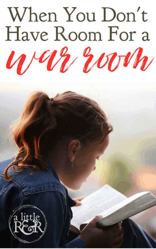 When you don't have room for a war room, there are a lot of different things you can do. Here is my story, and what I did to create a war room. #alittlerandr #warroom #quiettimes #Biblejournal