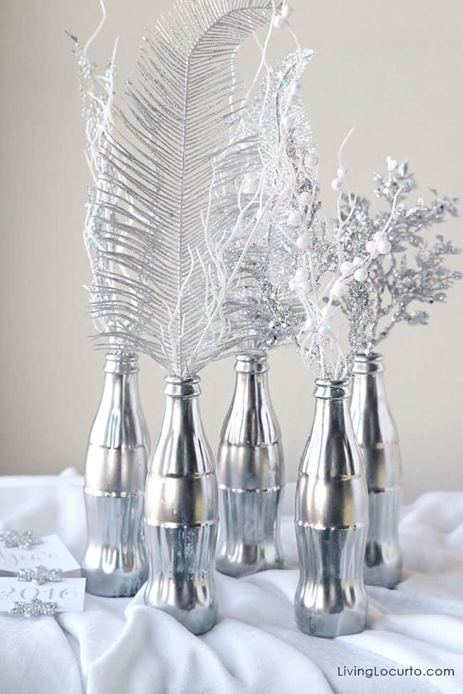 How To Make A Mercury Glass Coke Bottle Centerpiece Living Locurto