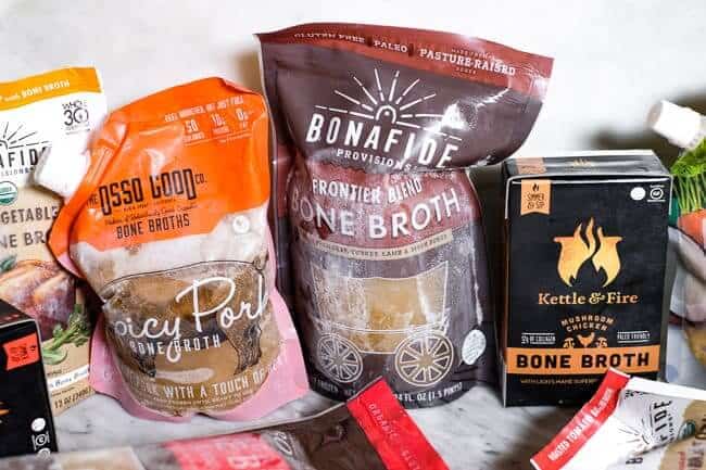 Several options displayed of brands for where to buy bone broth.