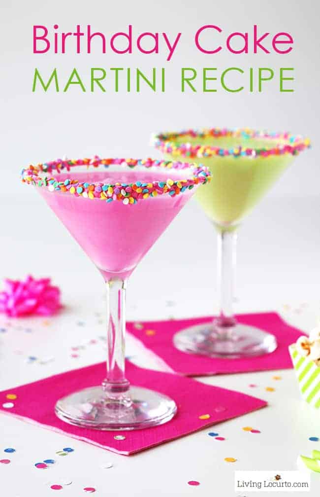 hur man gör en färgglad tårta Martini med godis strössel. Ett enkelt cocktailrecept som smakar precis som en födelsedagstårta! Bästa Party Recept Idea.