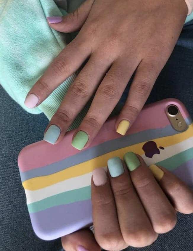 rainbow nail designs