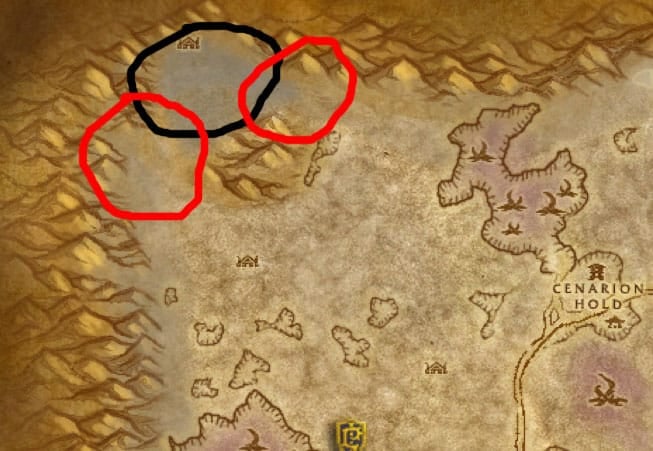 Silithus Elemental Farm Map
