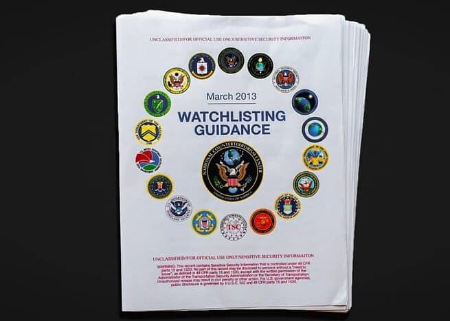 Watchlisting Guidance for suspected terrorists to be added to watchlist: March 2013