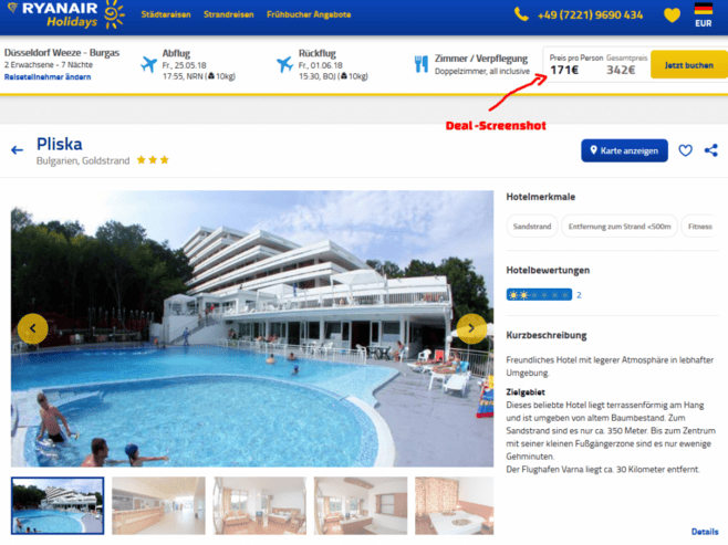 Deal Screenshot - Bulgarien Goldstrand All Inclusive Deal Screenshot - Bulgarien Goldstrand All Inclusive