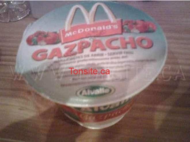 37 hamburgers Mc Do qui n'existent pas au Canada! McDonald’s Gazpacho Soup Espagne - 37 hamburgers Mc Do qui n'existent pas au Canada!