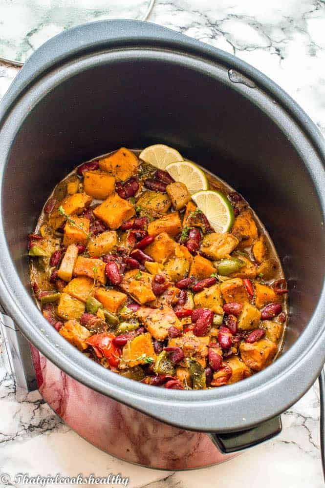 Caribbean Potato Curry Slow Cooker Gluten Free That Girl Cooks Healthy The sweet potato or sweetpotato (ipomoea batatas) is a dicotyledonous plant that belongs to the bindweed or morning glory family, convolvulaceae. caribbean potato curry slow cooker