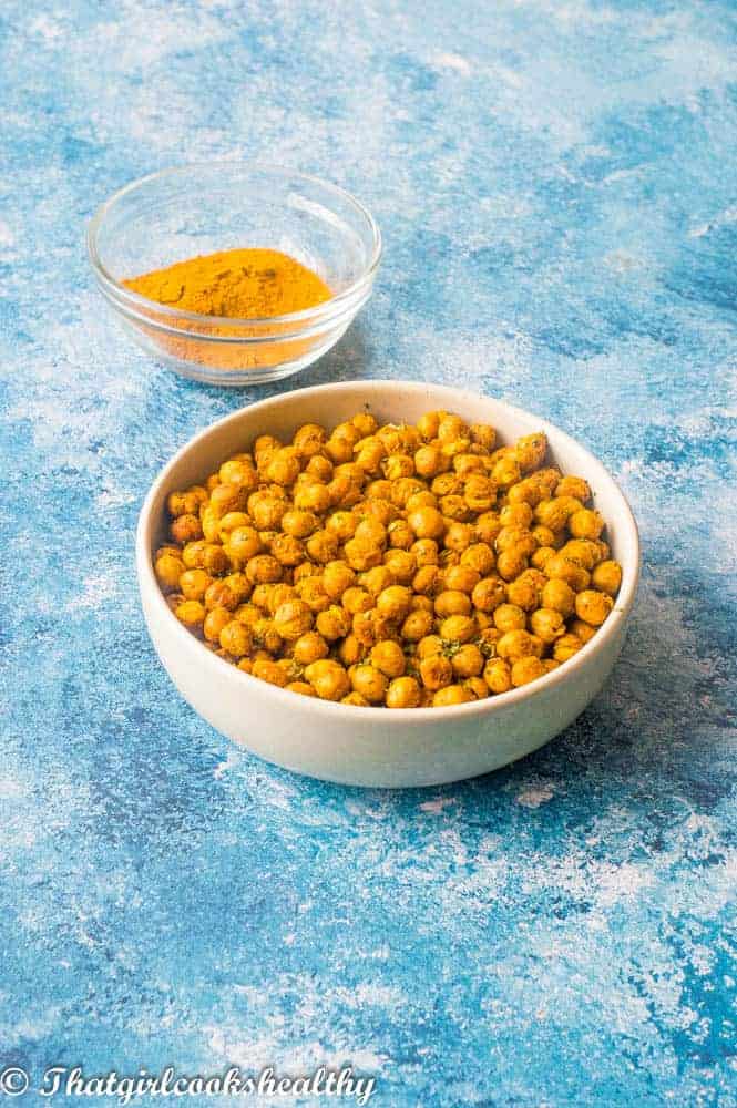 Curried air fryer chickpeas {GF,Vegan, video+oven version} That Girl