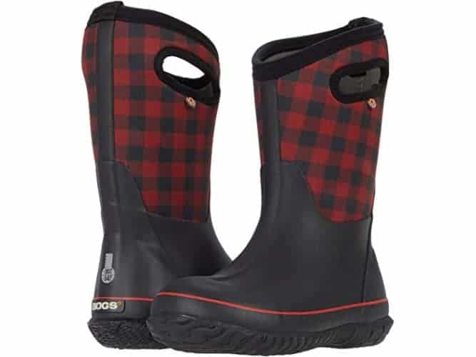 Bogs are easy for kids to pull on, come in fun colors and patterns and will keep feet 100% dry in winter.