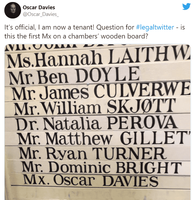 The Non-Binary Barrister - UK Chambers Chalks Up A Legal First 10 The Non-Binary Barrister - UK Chambers Chalks Up A Legal First 7