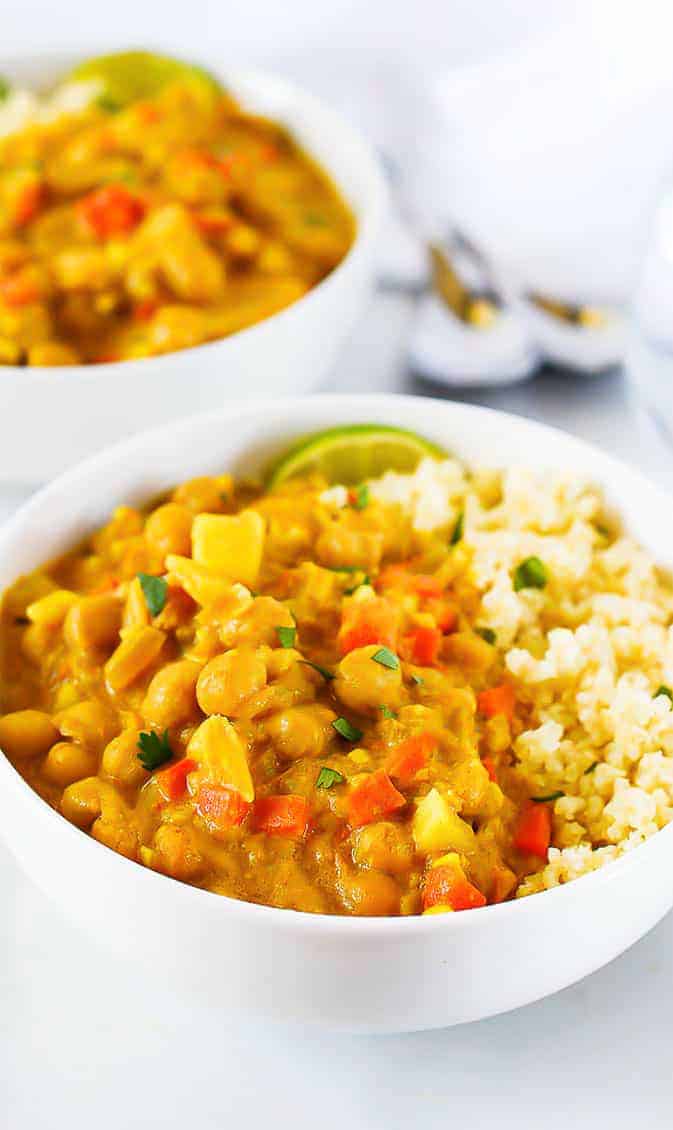 Chickpea Curry with Quinoa Healthier Steps