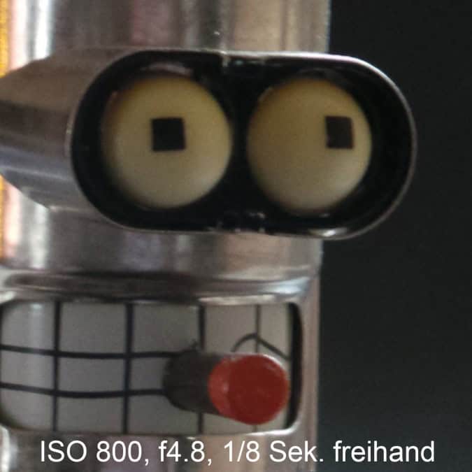 ISO 800 mit 1/8 Sek. Verschlusszeit, freihand