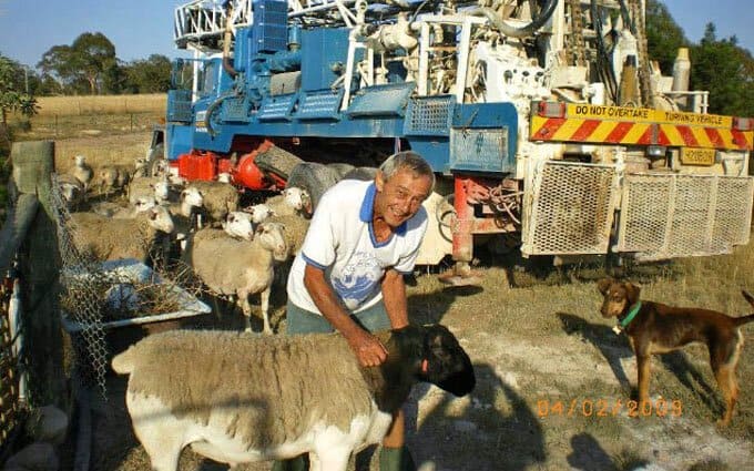 Robert Stitt with his Dorper sheep.