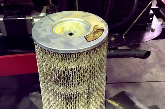 An air filter full of dust.