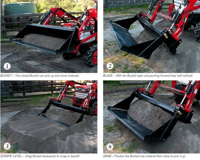 Click on the image to view the four actions of the 4-in-1 bucket.