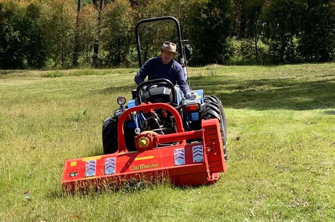 The LV160 Levante flail mower, fitted to a BCS Valiant tractor working in Gippsland, VIC.