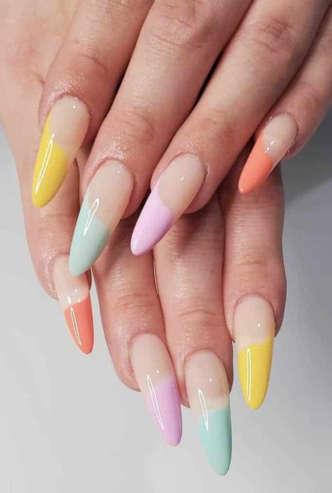 Summer Rainbow Nails, rainbow nails acrylic