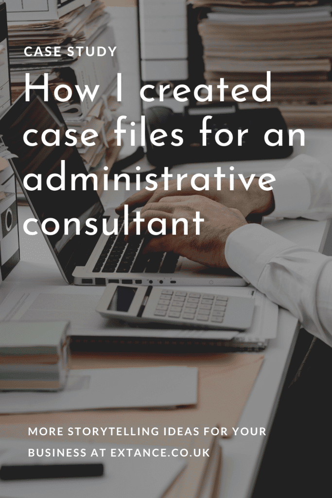 How I created case files for an administrative consultant Pinterest image
