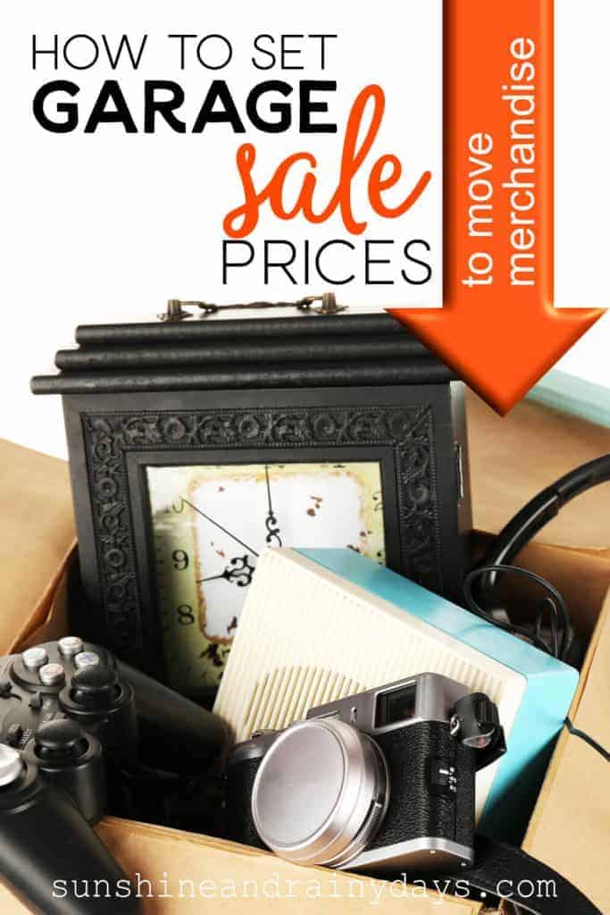 Garage Sale Items In A Box with the words: How To Set Garage Sale Prices