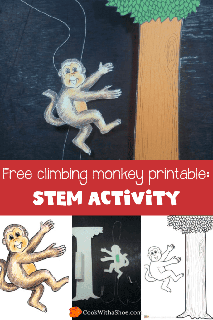 STEM activities for kids: Free climbing monkey printable