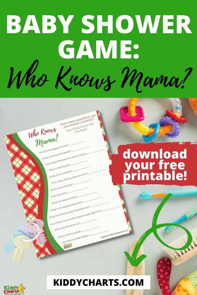 Baby Shower game: Who knows Mama?
