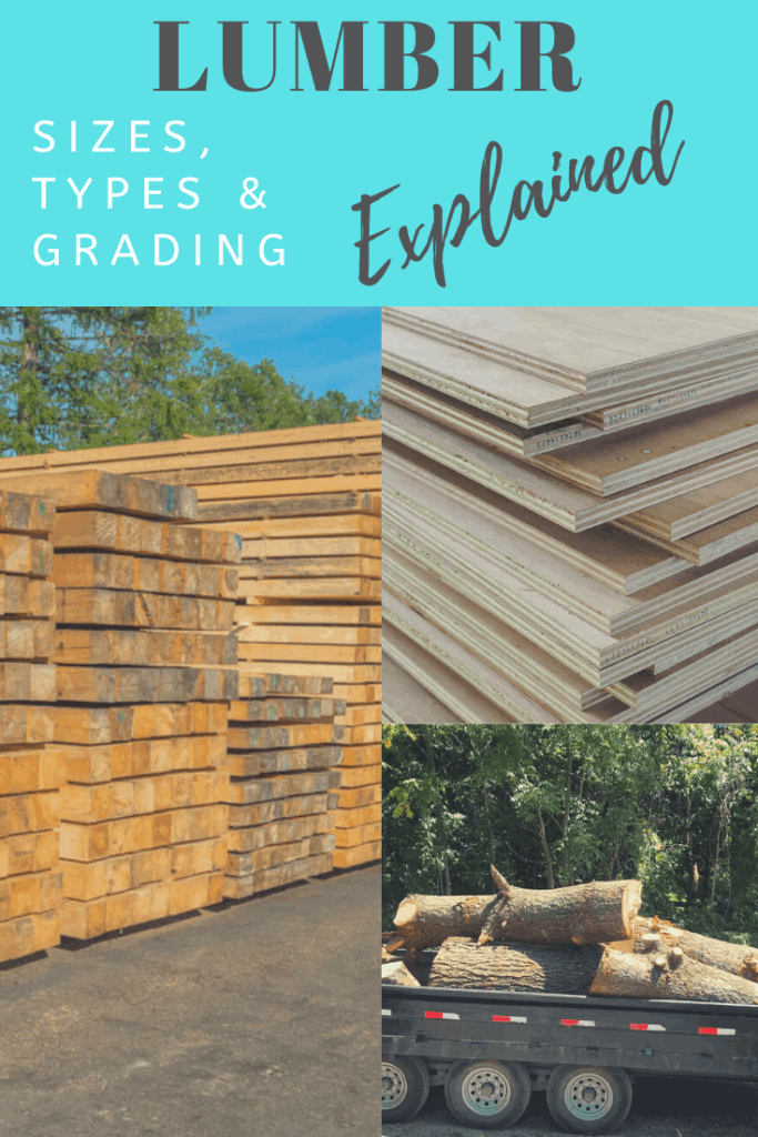 pinnable image showing different forms of lumber