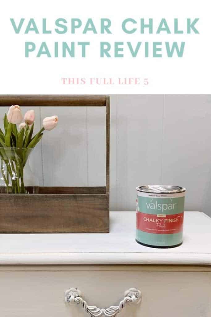 can of chalk paint on chest with flowers