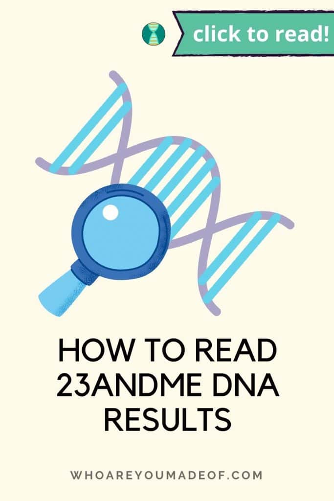 How to Read 23andMe DNA Results Pinterest image with DNA graphic