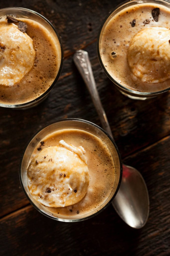 Affogato Homemade Affogato with Ice Cream and Coffee