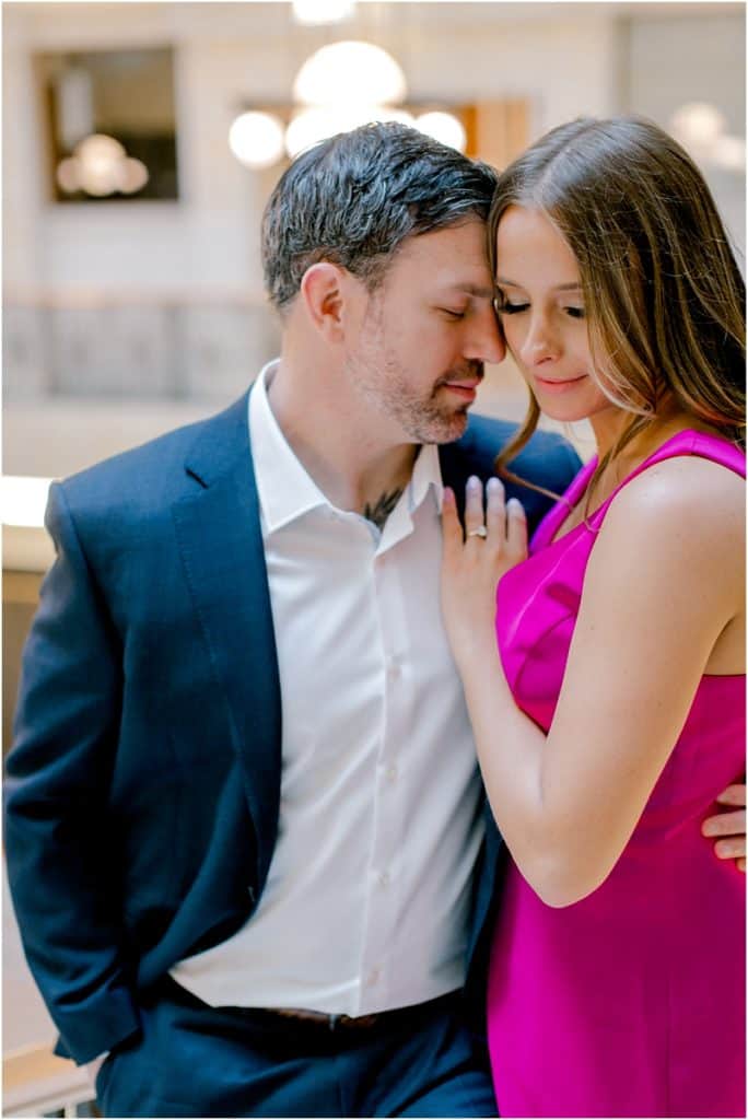 The Rookery Building Chicago romantic Engagement Session