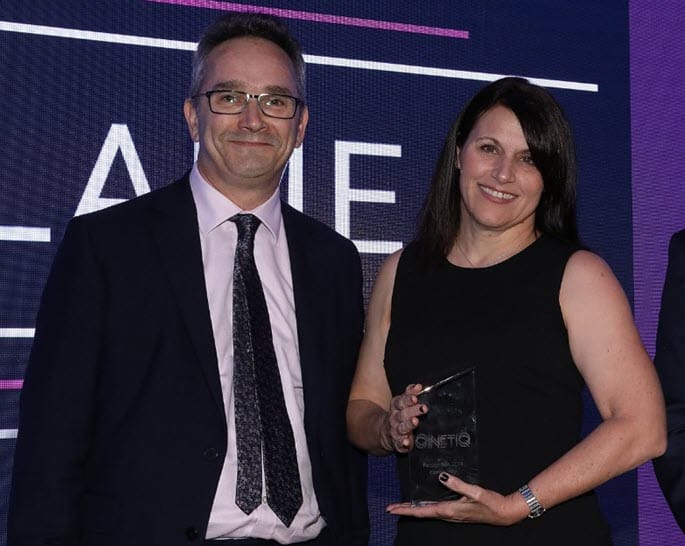 lisa laflame receiving community service award