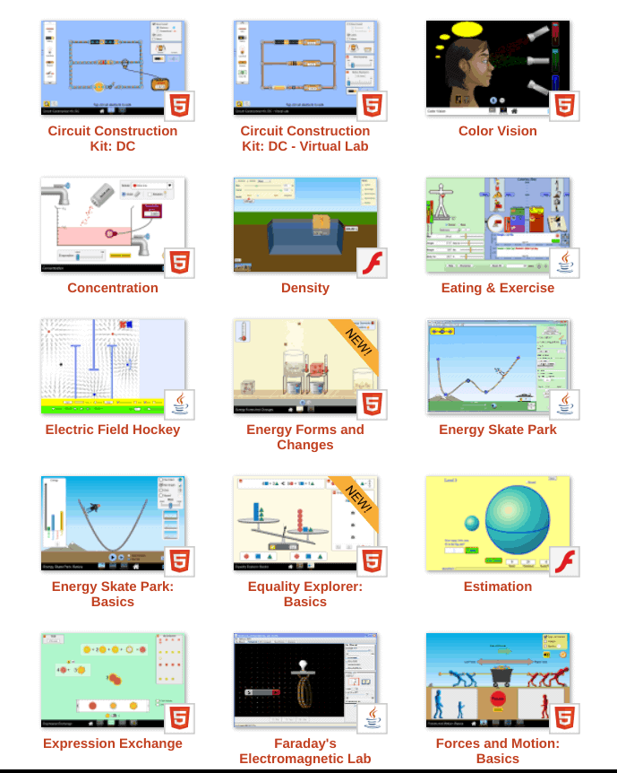 PhET has a wealth of simulations in physics